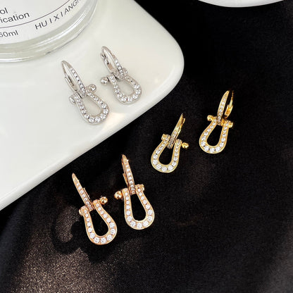 [Topon Jewelry]FORCE 10 FULL DIAMOND DROP EARRINGS MEDIUM MODEL