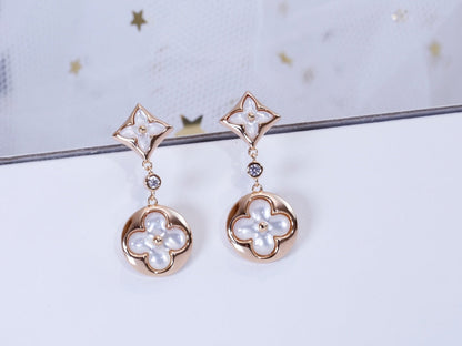 [Topon Jewelry]STAR AND SUN PINK GOLD MOP DROP EARRINGS