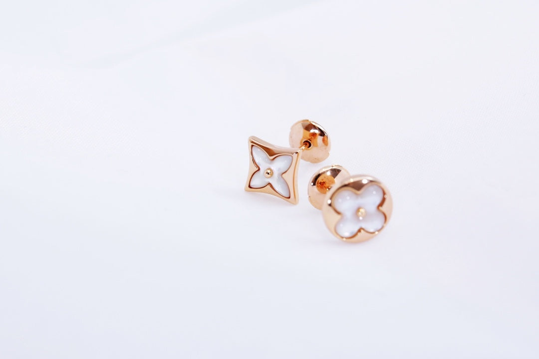 [Topon Jewelry]STAR AND SUN PINK GOLD MOP STUD EARRINGS