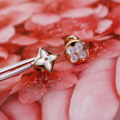 [Topon Jewelry]STAR AND SUN PINK GOLD MOP STUD EARRINGS