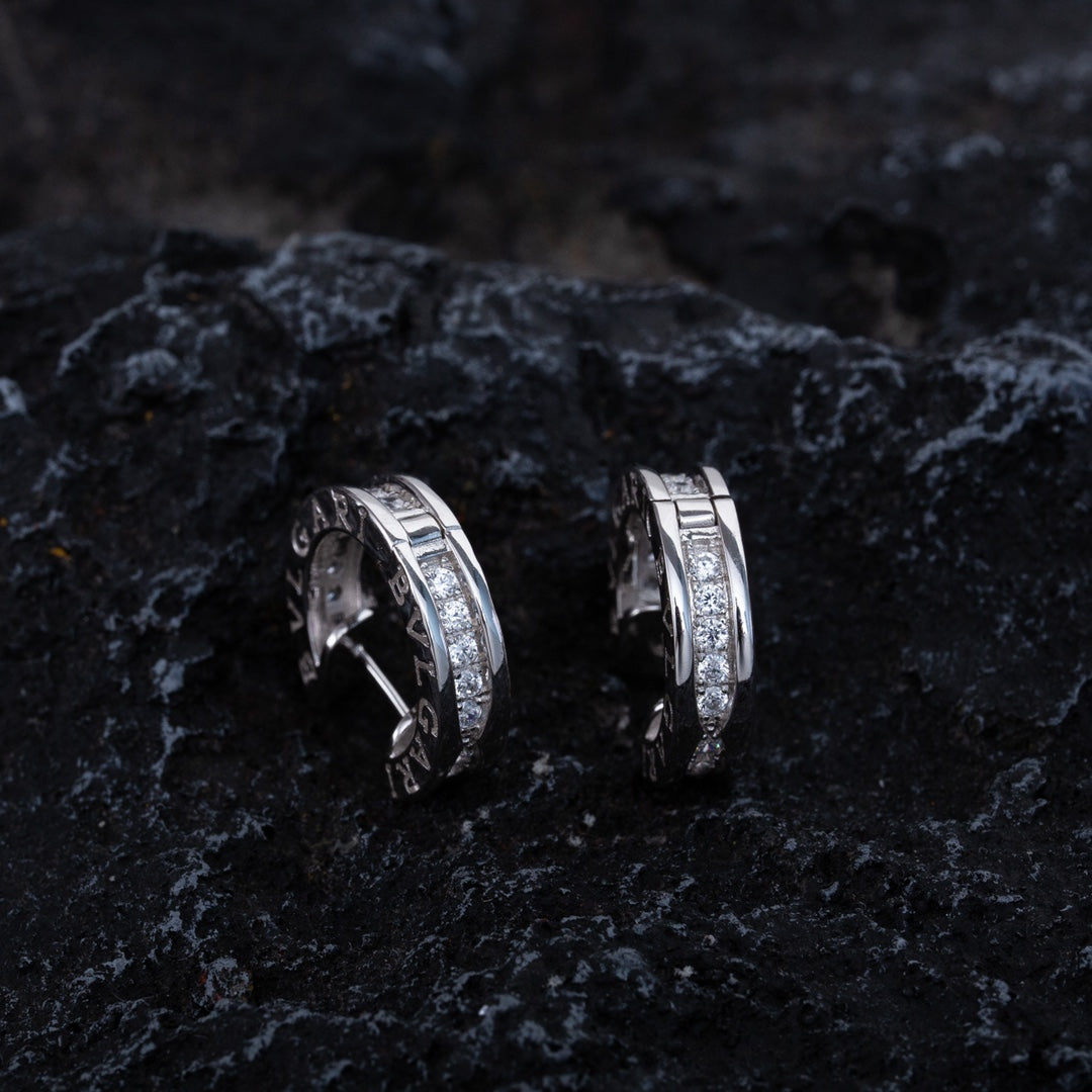 [Topon Jewelry]ZERO 1 MINI SILVER DIAMOND EARRINGS