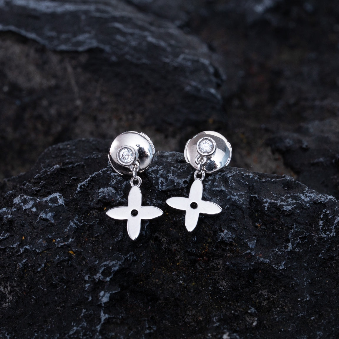 [Topon Jewelry]VIDYLLE SILVER DIAMOND MINI DROP EARRINGS