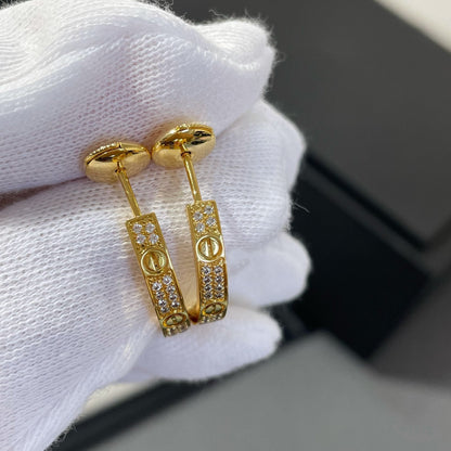 [Topon Jewelry]LOVE DIAMOND GOLD HOOP EARRINGS