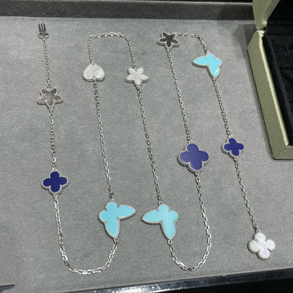 [Topon Jewelry]LUCKY CLOVER SILVER 11 MOTIF NECKLACE