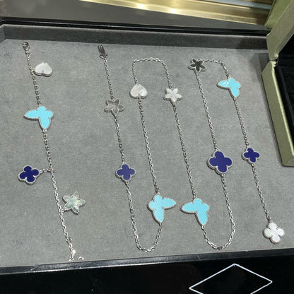 [Topon Jewelry]LUCKY CLOVER SILVER 11 MOTIF NECKLACE