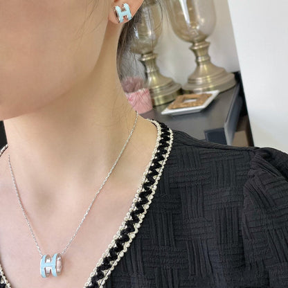 [Topon Jewelry]POP H SKY BLUE NECKLACE