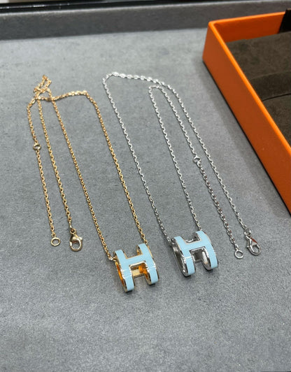 [Topon Jewelry]POP H SKY BLUE NECKLACE