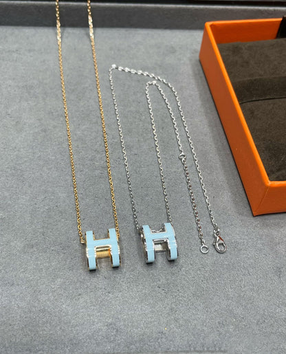 [Topon Jewelry]POP H SKY BLUE NECKLACE