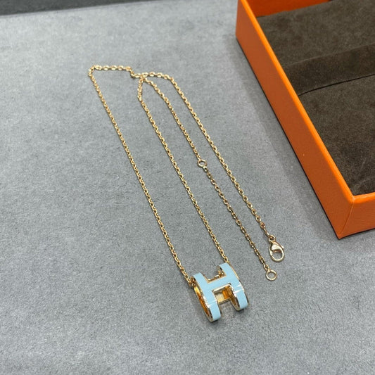 [Topon Jewelry]POP H SKY BLUE NECKLACE