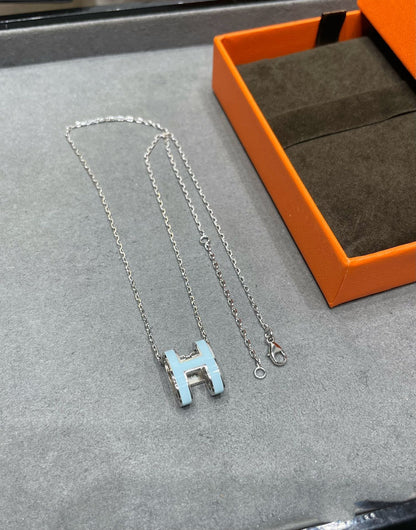 [Topon Jewelry]POP H SKY BLUE NECKLACE