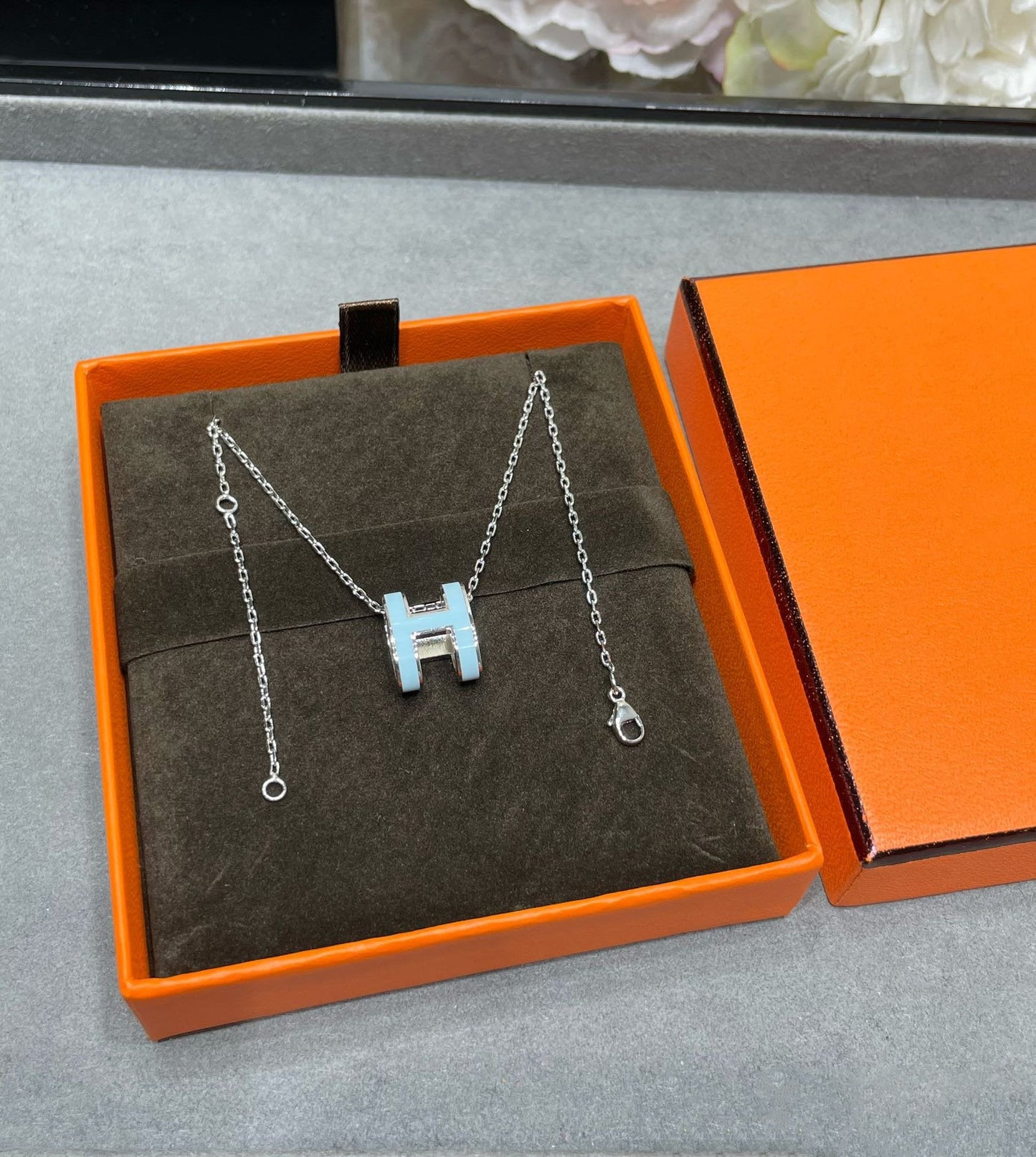 [Topon Jewelry]POP H SKY BLUE NECKLACE