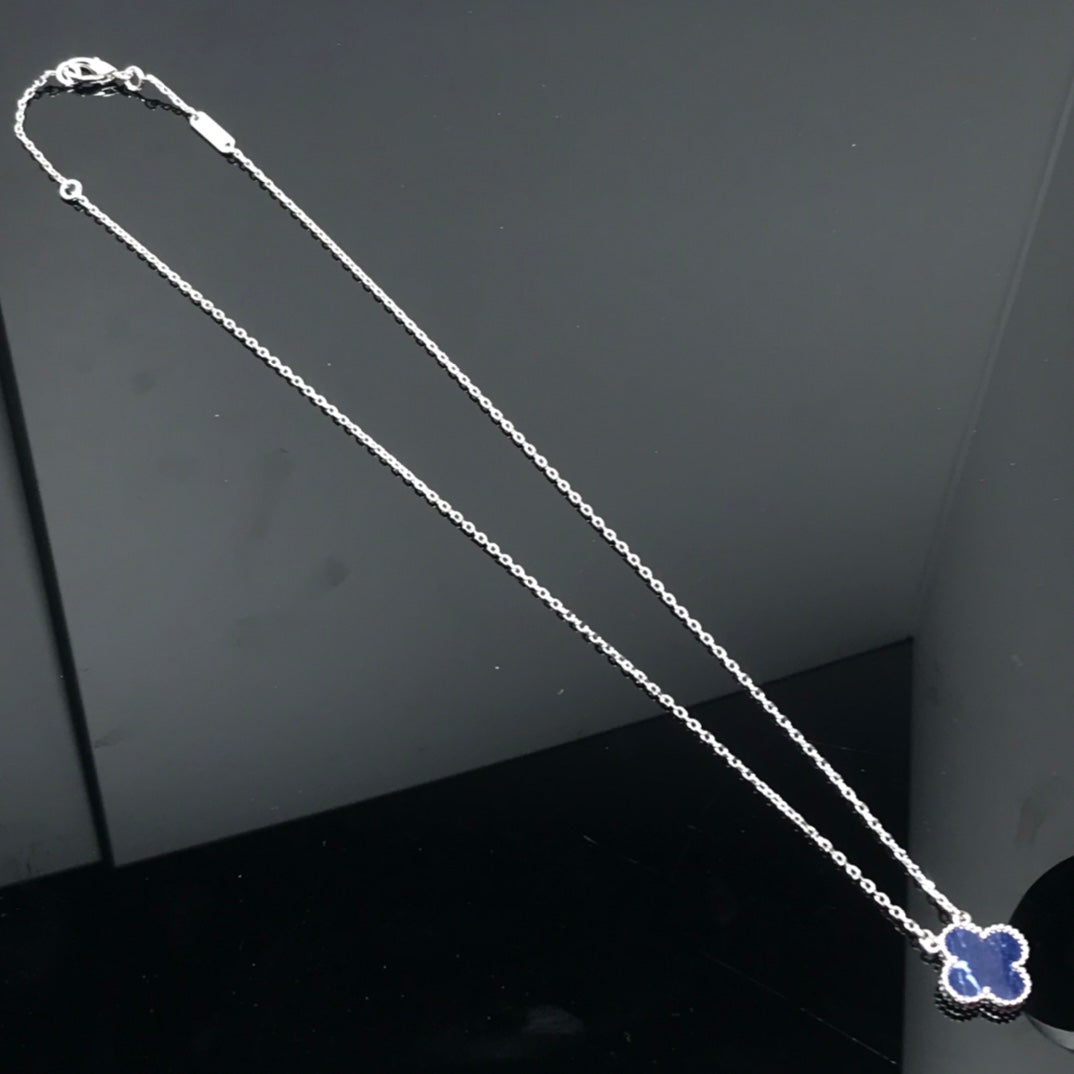 [Topon Jewelry]CLOVER PIETERSITE SILVER LONG NECKLACE