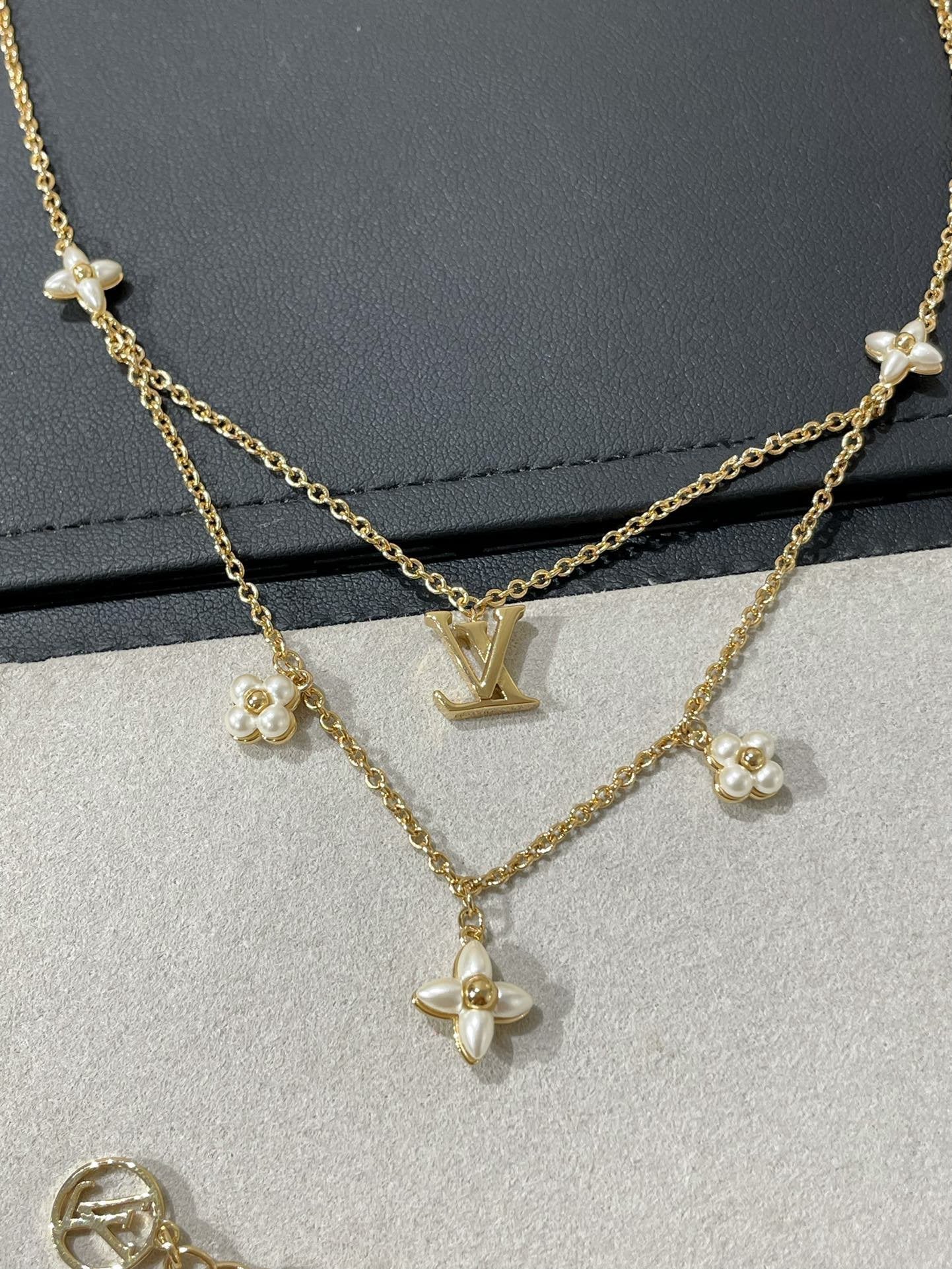 [Topon Jewelry]FLOWERGRAM GOLD MOP DOUBLE ROW NECKLACE