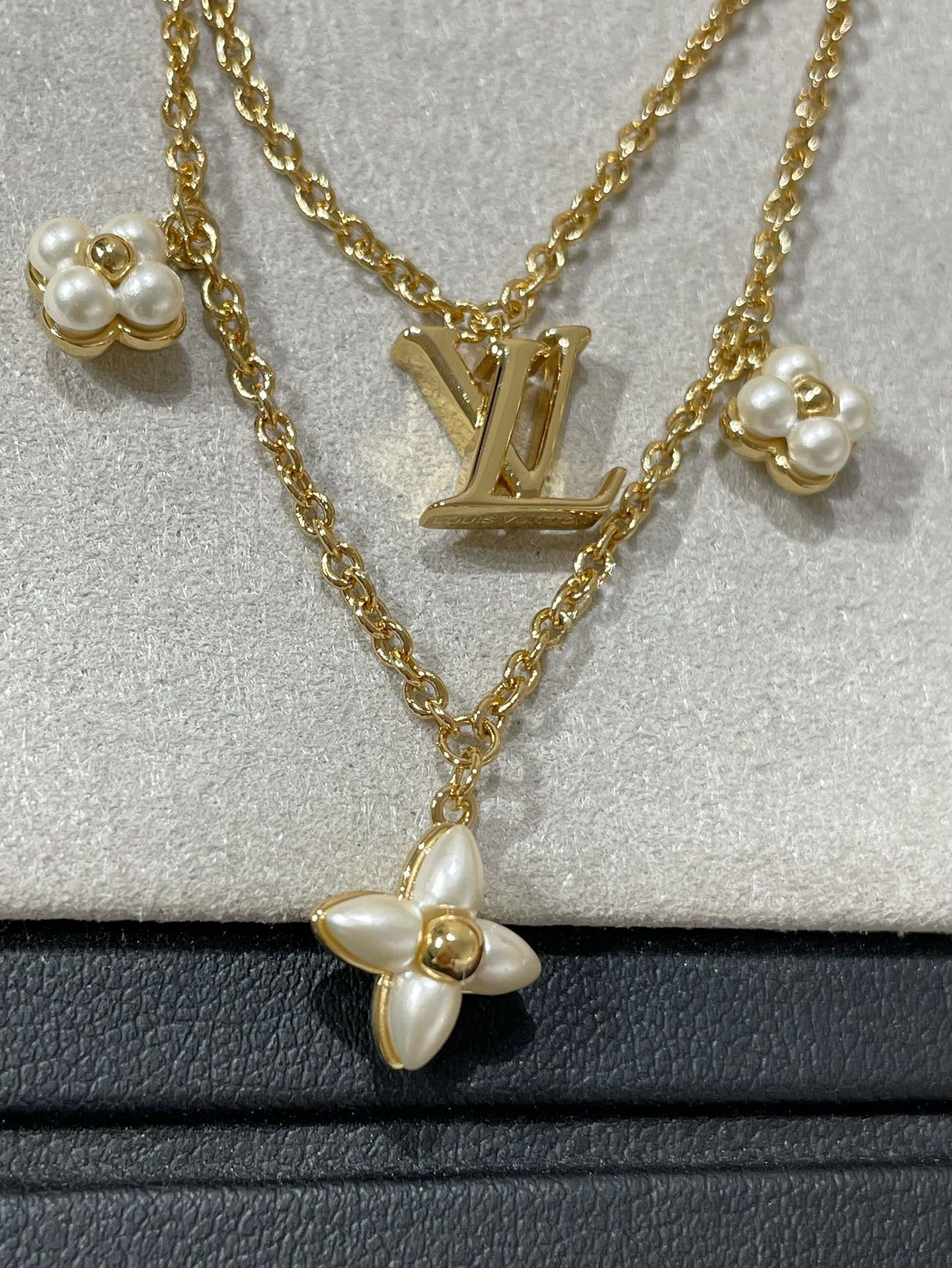 [Topon Jewelry]FLOWERGRAM GOLD MOP DOUBLE ROW NECKLACE