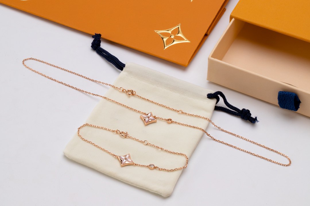 [Topon Jewelry]STAR PINK MOP 1 DIAMOND PINK GOLD NECKLACE