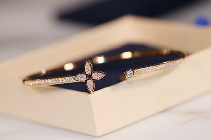 [Topon Jewelry]IDYLLE GOLD OPEN BRACELET DIAMOND PAVED