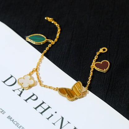 [Topon]LUCKY SPRING 5 MOTIF GOLD BRACELET