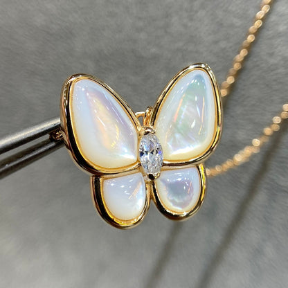 [Topon Jewelry]BUTTERFLY MOP DIAMOND NECKLACE