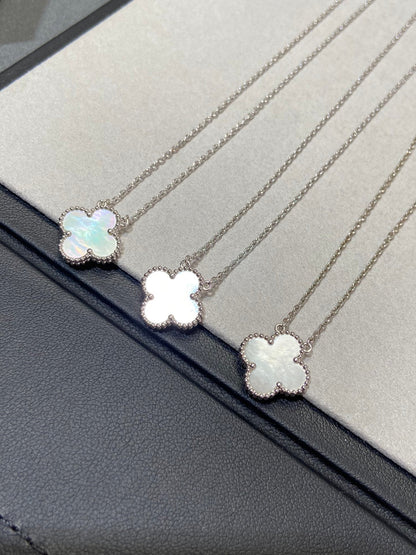 [Topon Jewelry]CLOVER MEDIUM SILVER WHITE MOP NECKLACE