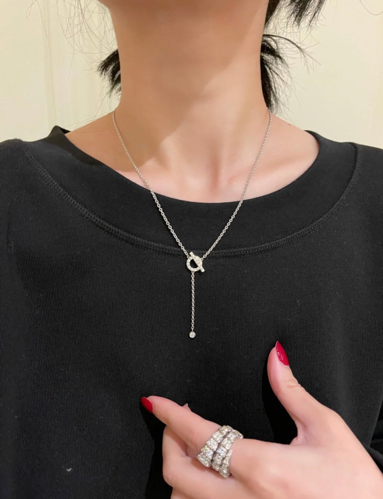 [Topon Jewelry]FINESSE SILVER DIAMOND NECKLACE