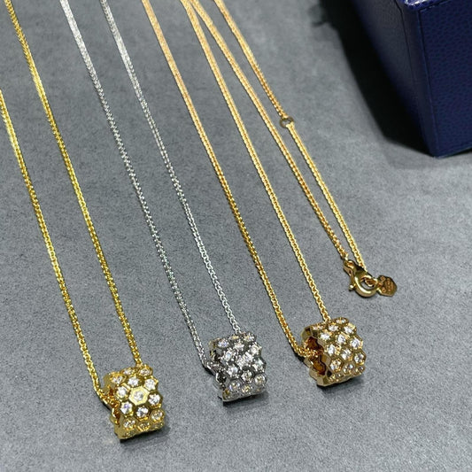 [Topon]BEE LOVE DIAMOND PAVED 3 ROW NECKLACE