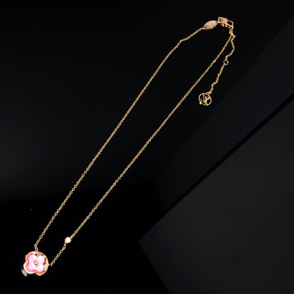 [Topon Jewelry]COLOR BLOSSOM PINK MOP SUN GOLD NECKLACE