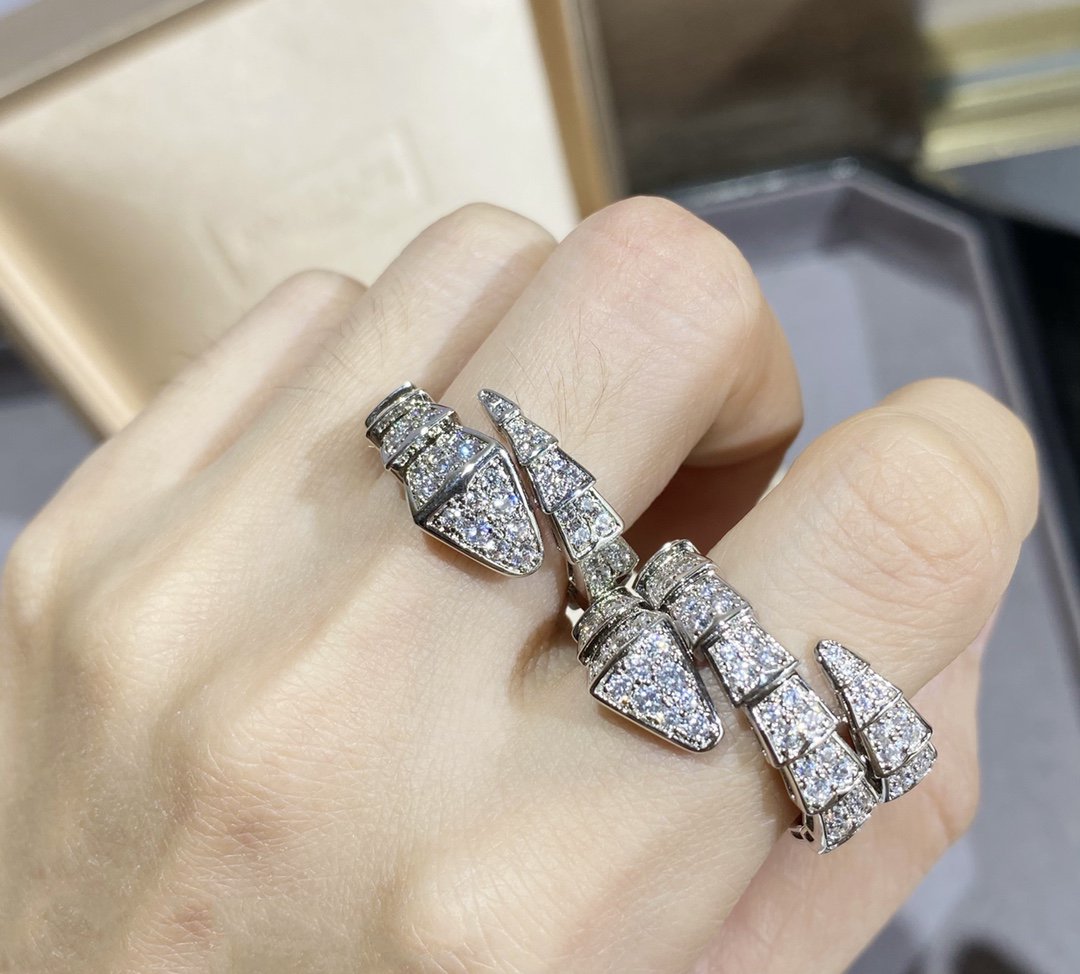 [Topon Jewelry]SERPENTI LARGE RING SILVER DIAMOND PAVED