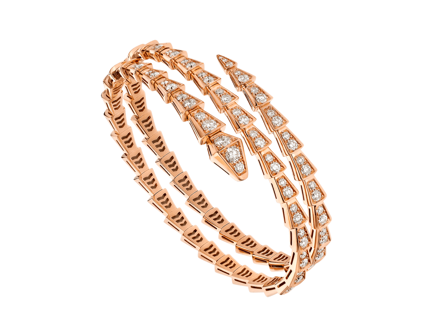 [Topon Jewelry]SERPENTI BRACELET PINK GOLD DIAMOND DOUBLE ROW