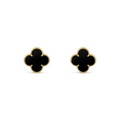 [Topon]CLOVER MEDIUM 1 MOTIFS  ONYX STUD EARRINGS