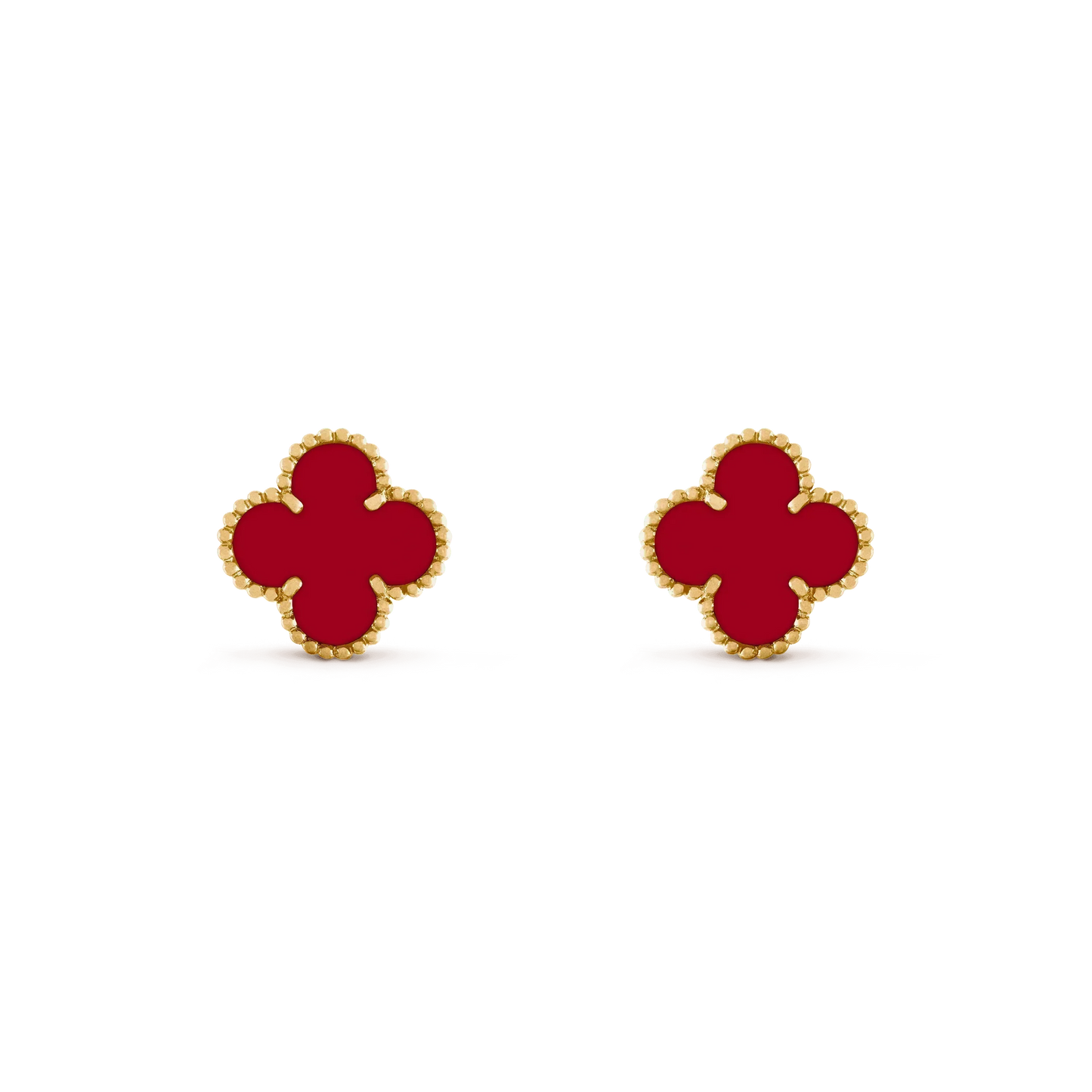 [Topon Jewelry]CLOVER MEDIUM 1 MOTIFS CARNELIAN  EARRINGS