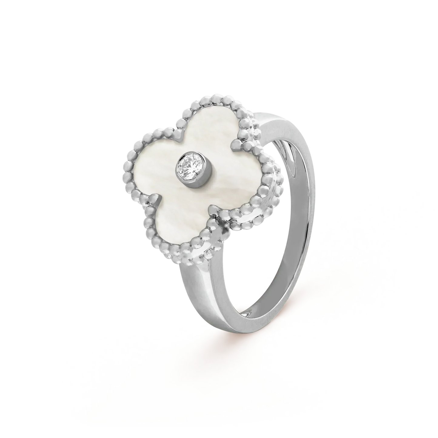 [Topon]CLOVER SILVER MOP DIAMOND RING