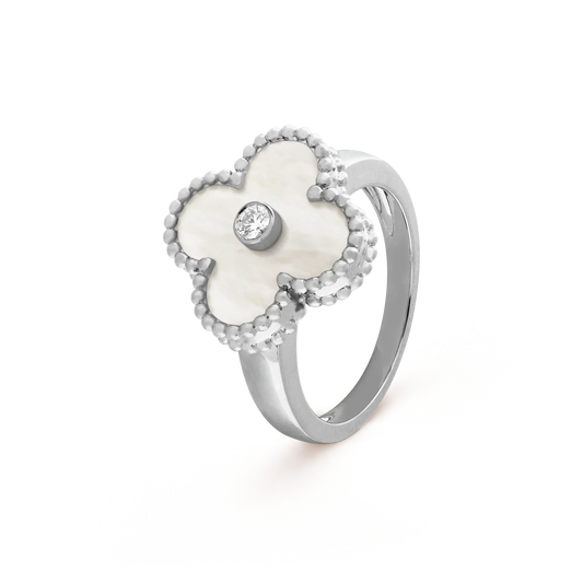 [Topon]CLOVER SILVER MOP DIAMOND RING