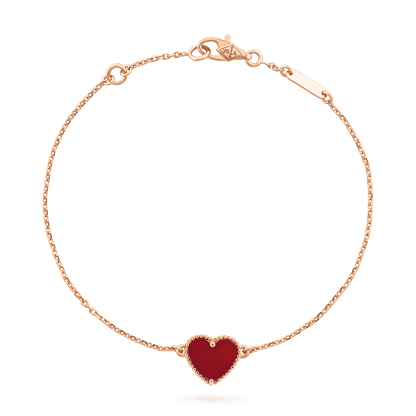 [Topon]HEART CARNELIAN PINK GOLD BRACELET