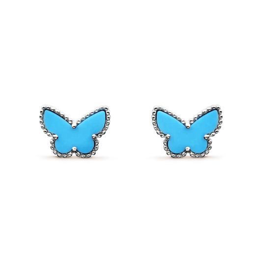 [Topon Jewelry]BUTTERFLY TURQUOISE EARRINGS SILVER