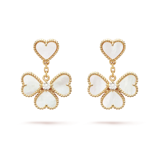 [Topon]CLOVER SWEET WHITE MOP EARRINGS
