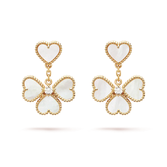 [Topon Jewelry]CLOVER SWEET WHITE MOP EARRINGS