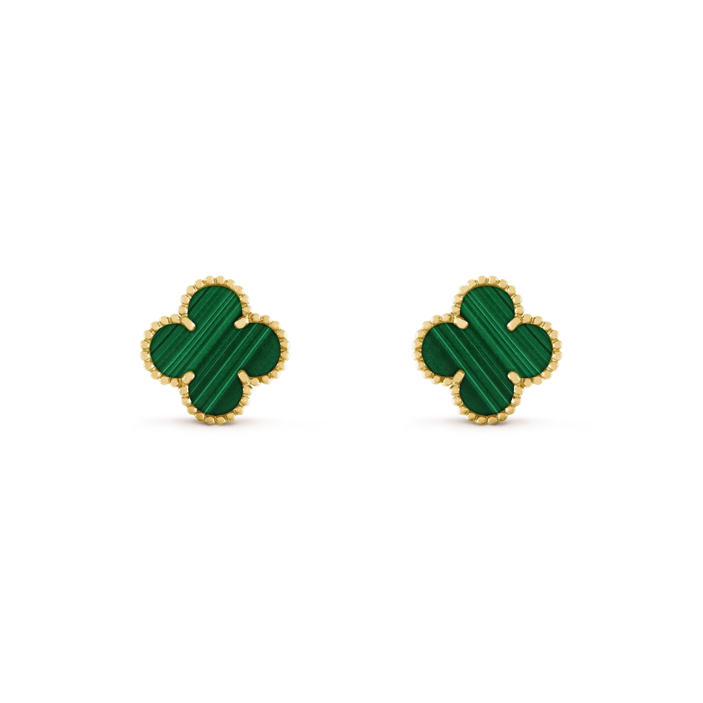 [Topon]CLOVER MEDIUM 1 MOTIFS MALACHITE  EARRINGS