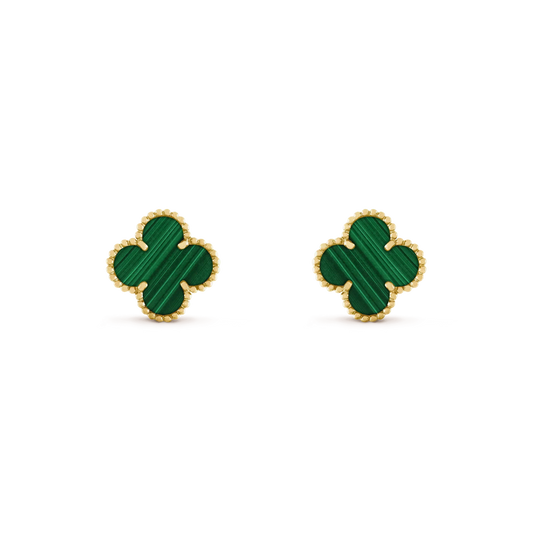 [Topon]CLOVER MEDIUM 1 MOTIFS MALACHITE  EARRINGS