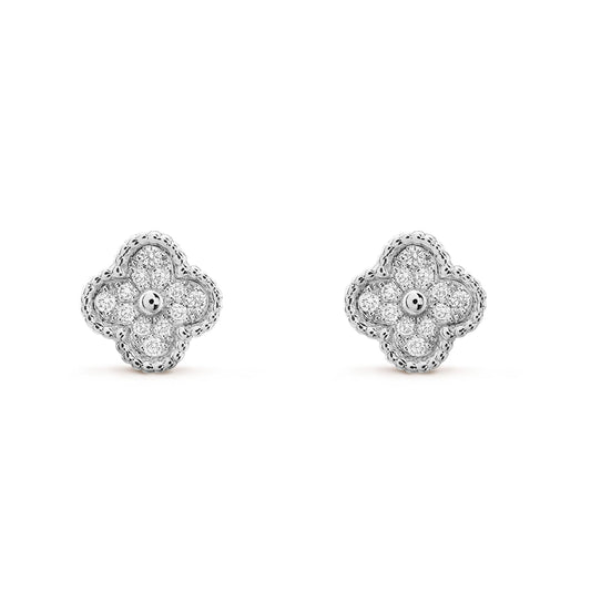 [Topon]CLOVER MINI DIAMOND STUD EARRINGS