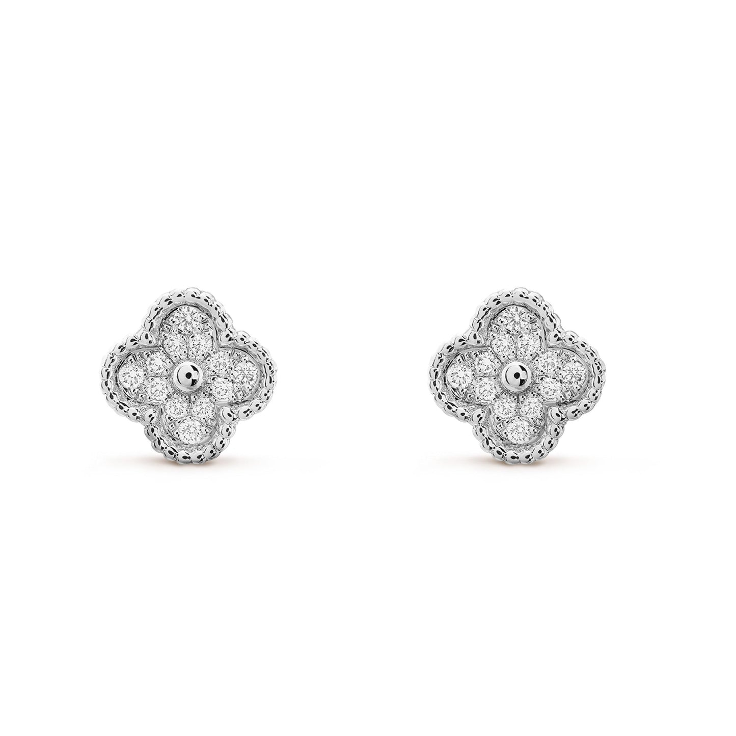 [Topon Jewelry]CLOVER MINI DIAMOND STUD EARRINGS