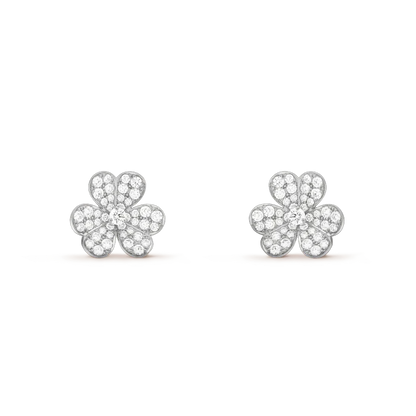 [Topon Jewelry]CLOVER COMOS DIAMOND EARRINGS SILVER