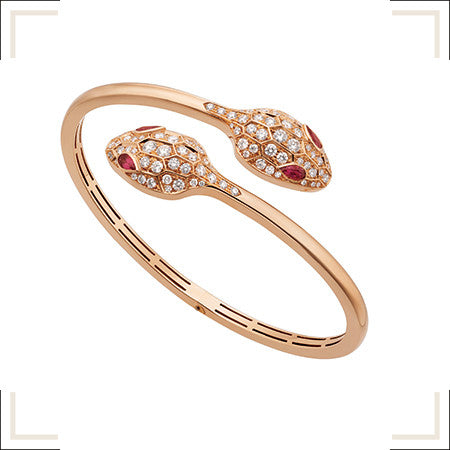 [Topon Jewelry]SERPENTI BRACELET PINK GOLD DIAMOND DOUBLE SNAKE