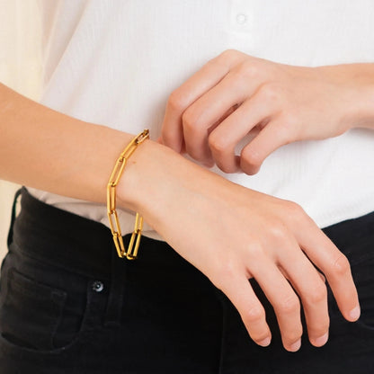 [Topon]Asta Gold Paperclip Chain Bracelet