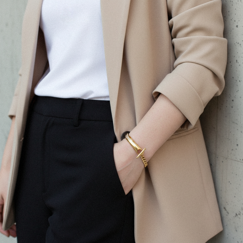 [Topon]Myrna Chained Gold Bangle