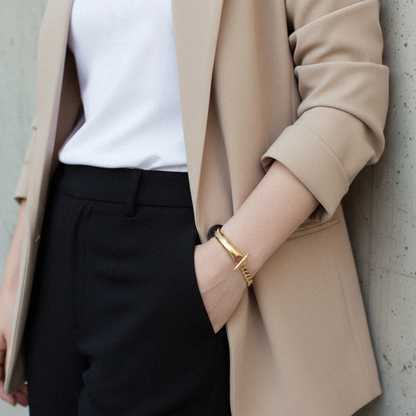 [Topon]Myrna Chained Gold Bangle