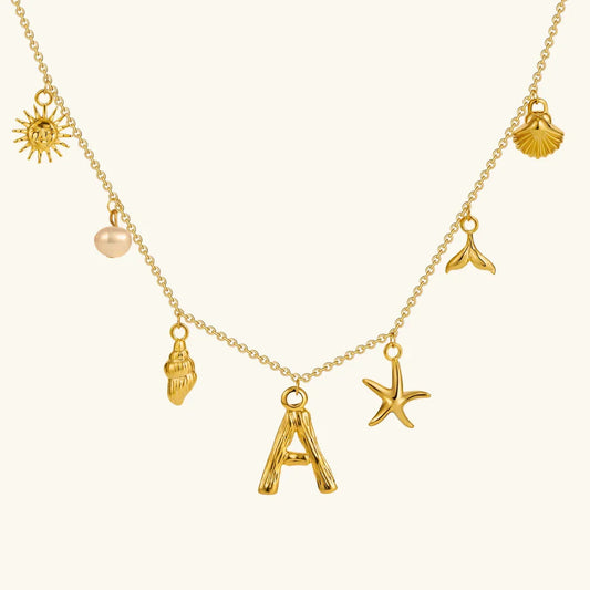 [Topon]Avaria Ocean Initial Necklace