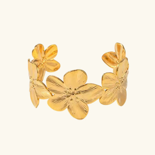 [Topon]Ophelie Gold Floral Bangle