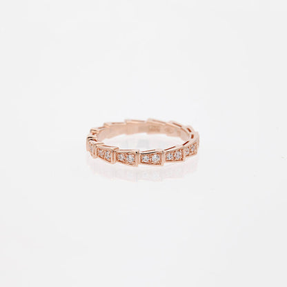 [Topon Jewelry]SERPENTI RING PINK GOLD DIAMOND PAVED 3MM