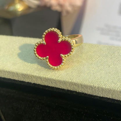 [TOPON]NEW CLOVER PINK ENAMEL RINGS