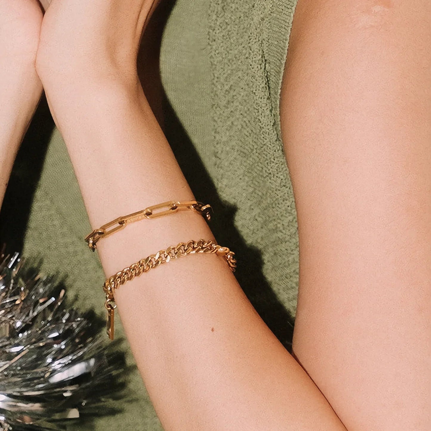 [Topon]Asta Gold Paperclip Chain Bracelet